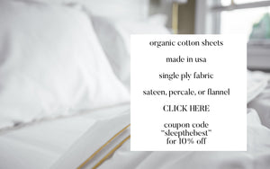 organic cotton sheets in percale, sateen, or flannel