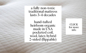 organic innerspring with latex and wool, traditional pocketed coil style mattress 