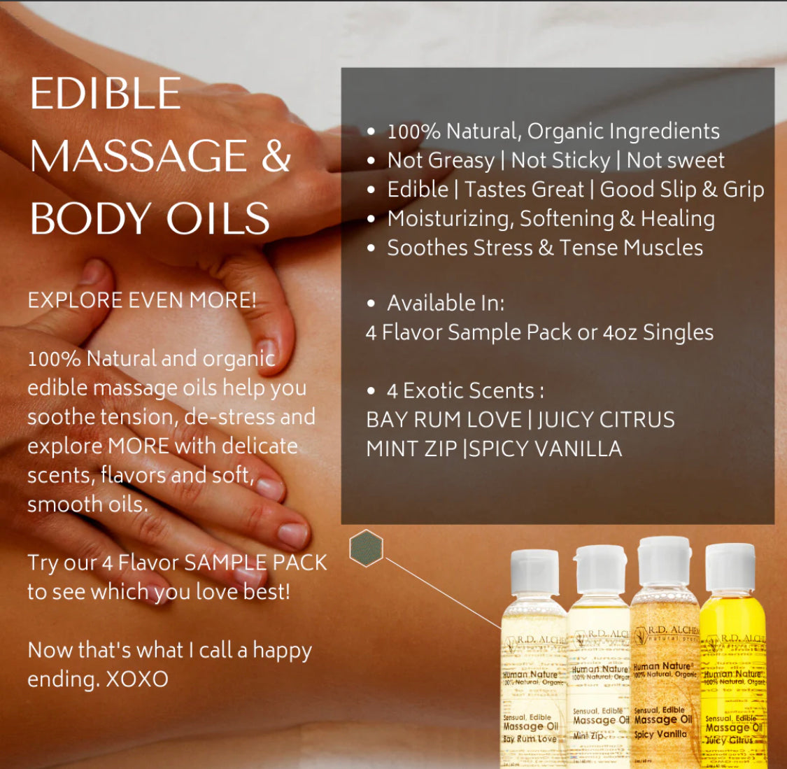 Sensual Edible Massage Oil - Sample Pack