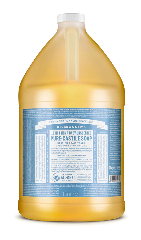 Pure-Castile Baby Unscented Liquid Soap - Bulk